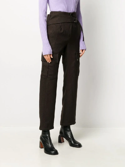 Shop Andersson Bell Belted Cargo Trousers In Brown