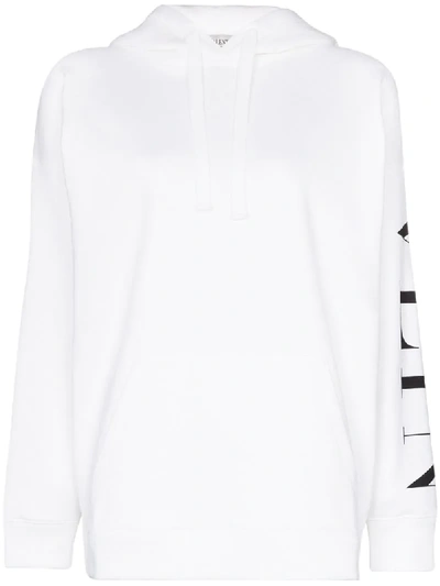 Shop Valentino Vltn Logo-print Hoodie In White
