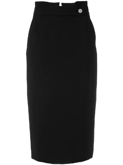 Shop Egrey Straight Midi Skirt In Black