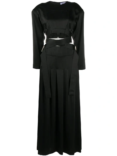 Shop Ambush Two-piece Long Dress In Black