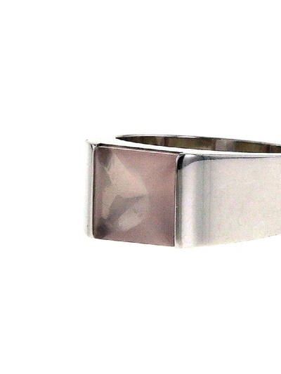 Pre-owned Cartier 2000s  18kt White Gold Tank Medium Ring In White,pink