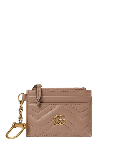 Shop Gucci Gg Marmont Keychain Wallet In Pink