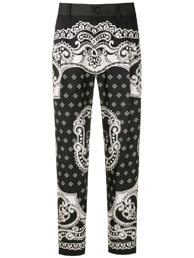 Shop Dolce & Gabbana Baroque-print Cropped Trousers In S9001