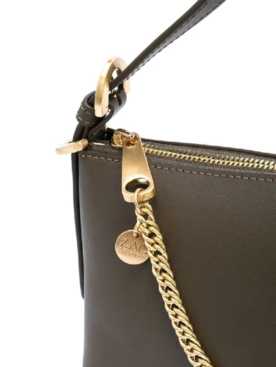 Shop Zac Zac Posen Chain-detail Shoulder Bag In Brown