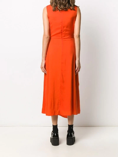 Shop Christian Wijnants Drape Detail Dress In Orange