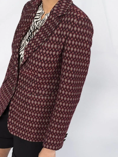 Shop Etro Geometric Print Blazer In Black