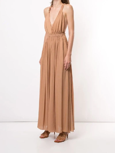 Shop Matteau Kleid Mit Tiefem Ausschnitt In Brown
