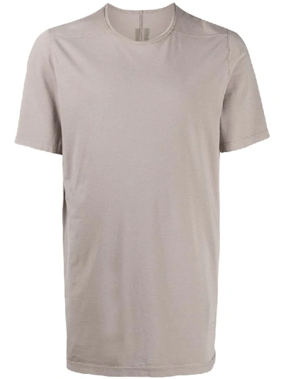 Shop Rick Owens Drkshdw Level Seam-embellished Cotton T-shirt In Neutrals