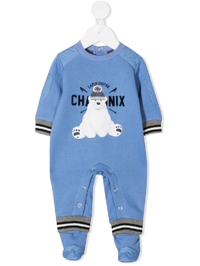 Shop Lapin House Chamix Babygrow In Blue