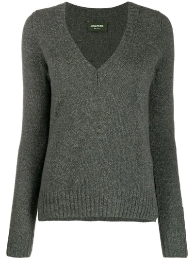 Shop Zadig & Voltaire V-neck Cashmere Jumper In Green