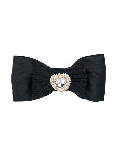 Shop Alessandra Rich Bow-detail Hair Clip In Black