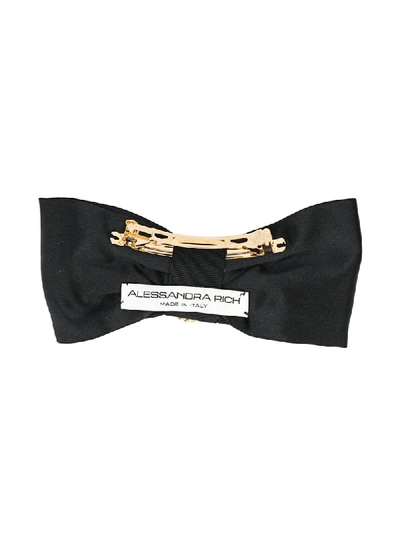 Shop Alessandra Rich Bow Hair Clip In Black