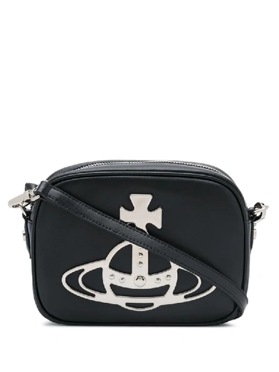 Shop Vivienne Westwood Anglomania Orb Logo Small Shoulder Bag In Black