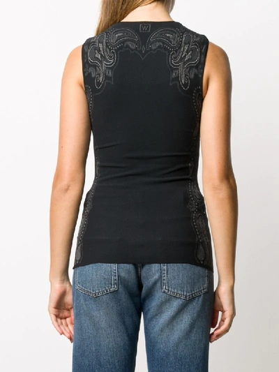 Shop Wolford Om Paisley Emboidered Tank Top In Black