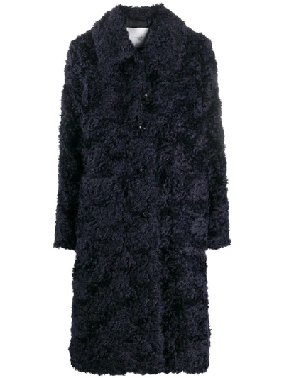 Shop Mackintosh Single-breasted Long Coat In Blue