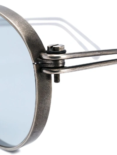 Werkstatt:münchen Distressed-effect Round Frame Sunglasses In Silver