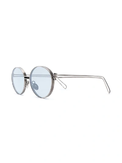 Werkstatt:münchen Distressed-effect Round Frame Sunglasses In Silver