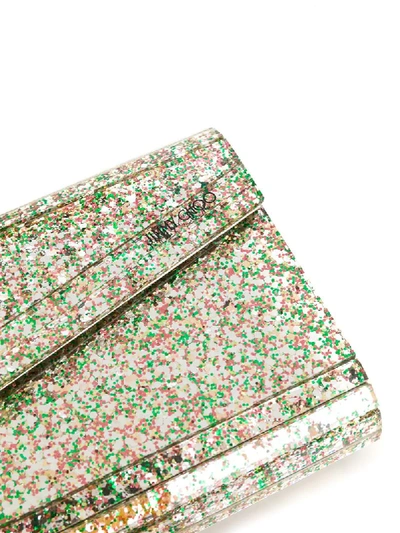 Shop Jimmy Choo Candy Glitter-embellished Crossbody Bag In Green