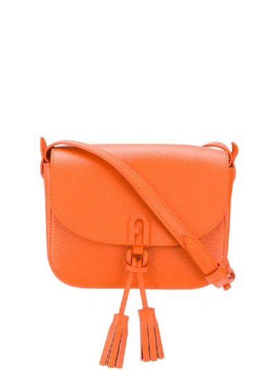 Shop Furla 1927 Tassel-embellished Crossbody Bag In Orange