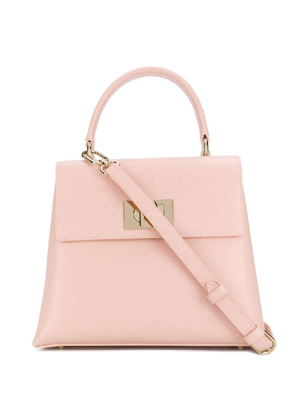 furla pink tote bag