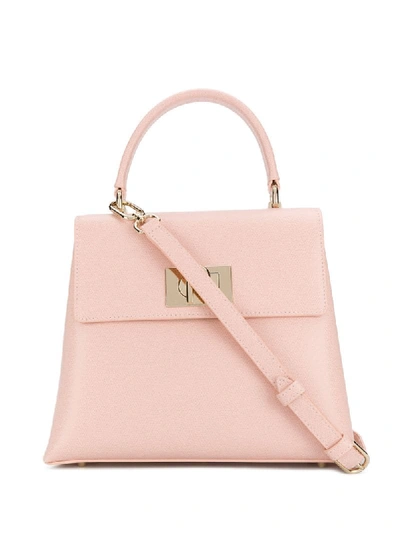 Shop Furla 1927 Grained-effect Tote Bag In Pink