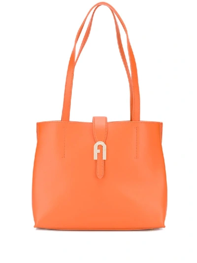 Shop Furla Small Sofia Tote Bag In Orange