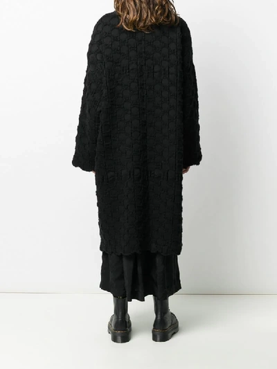 Shop Uma Wang Textured Style Coat In Black