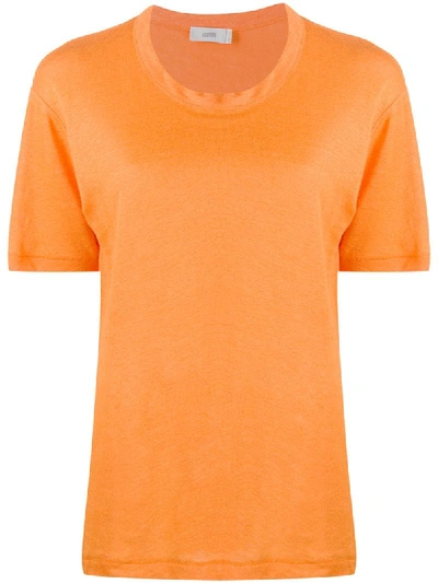 Shop Closed Plain Crew-neck T-shirt In Orange