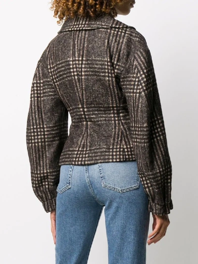 Shop Dolce & Gabbana Tweed Check Jacket In Brown