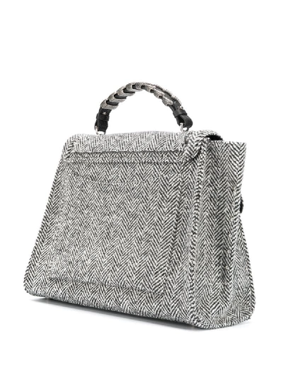 Shop Ermanno Scervino Herringbone Tote In Black