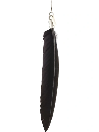 Shop Ann Demeulemeester Feather Pendant Single Earring In Black