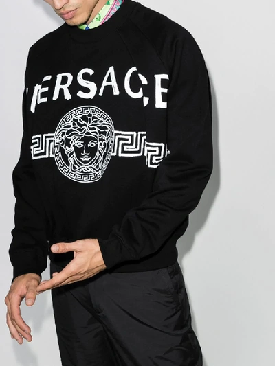Shop Versace Medusa Logo-print Sweatshirt In Black