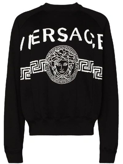 Shop Versace Medusa Logo-print Sweatshirt In Black