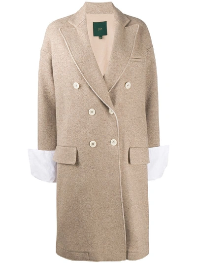 Shop Jejia Double Breasted Coat In Neutrals