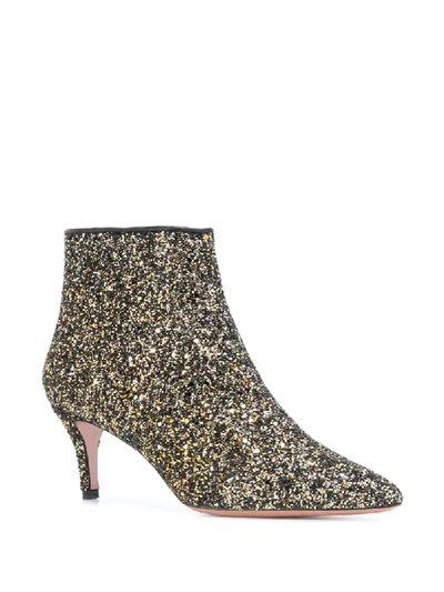 Shop P.a.r.o.s.h Two-tone Glitter Boots In Gold