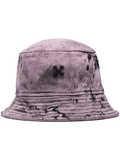 Shop Off-white Tie-dyed Denim Bucket Hat In Purple