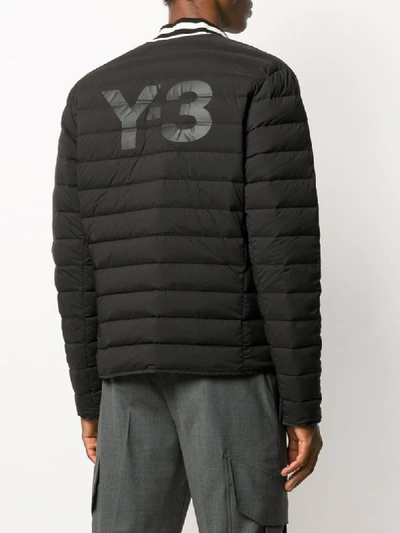 Shop Y-3 Logo-print Quilted Jacket In Black