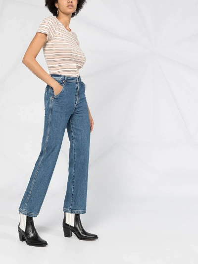 Levi's Ribcage Straight Leg Utility Jeans In Mid Wash Blue In Georgie |  ModeSens