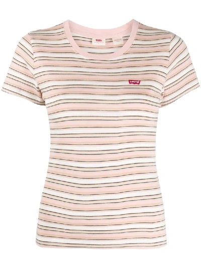 Shop Levi's Striped T-shirt In Pink