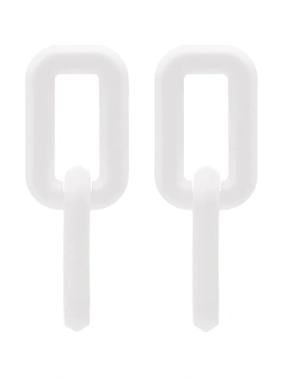 Shop Off-white Link Drop Earrings In White