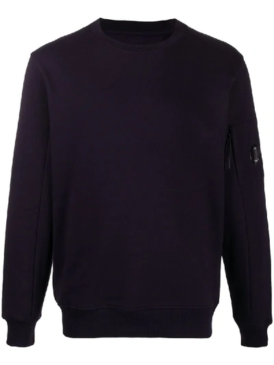 Shop C.p. Company Crew Neck Cotton Sweatshirt In Blue