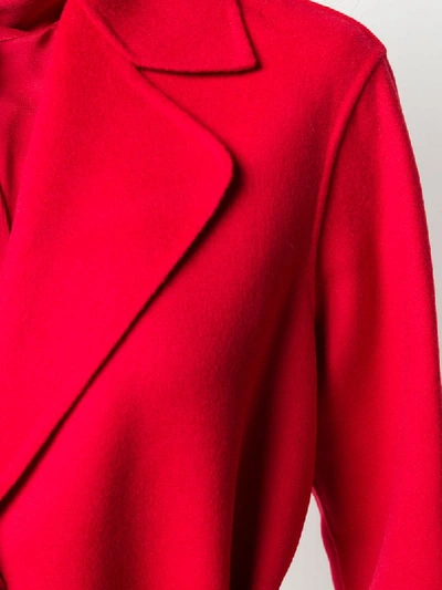 Shop Max Mara Tie-waist Coat In Red