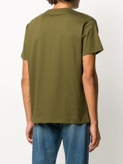 Shop Loewe Logo Embroidered Cotton T-shirt In Green