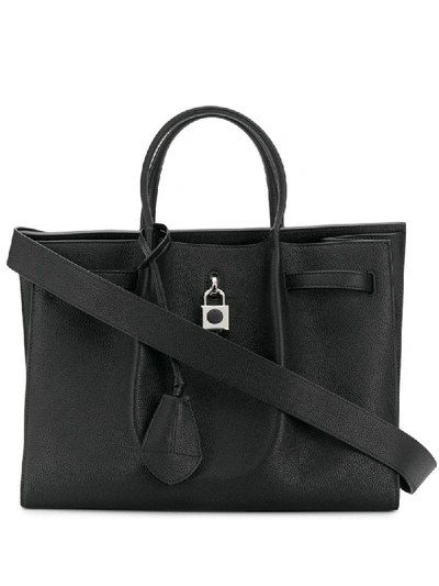 Shop Lanvin Padlock-detail Tote-bag In Black