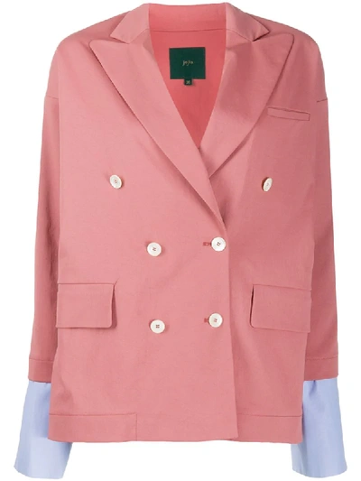 Shop Jejia Double-breasted Blazer In Pink