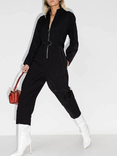 Shop Tibi Corset-detail Boilersuit In Black