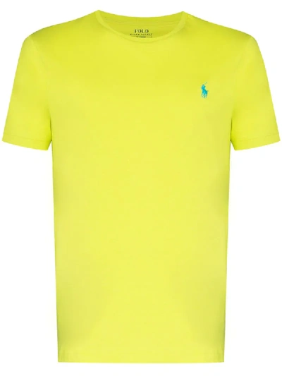 Shop Polo Ralph Lauren Polo Pony Embroidered T-shirt In Yellow