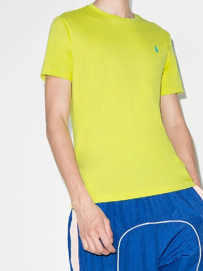 Shop Polo Ralph Lauren Polo Pony Embroidered T-shirt In Yellow