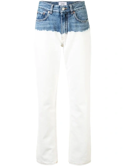 Shop Givenchy Bleached Leg Two-tone Jeans In White
