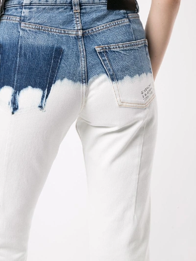 Shop Givenchy Bleached Leg Two-tone Jeans In White